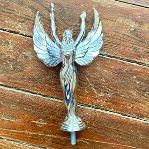 Vintage Winged Victory Angel Goddess Trophy Topper Plastic Hot Rod Racing 7 1/2"